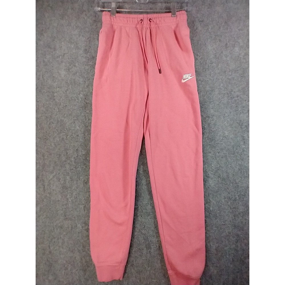 Nike Joggers Women XS Pink Fleece Tapered Sweatpants Embroidered Logo